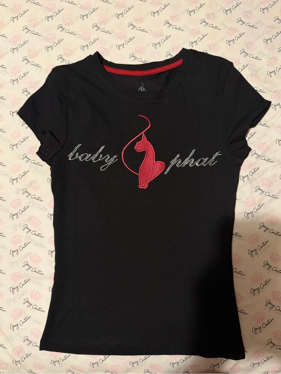 Baby Phat Black Tee with Red Cat Embroidery (3 sizes available S,M,&L)